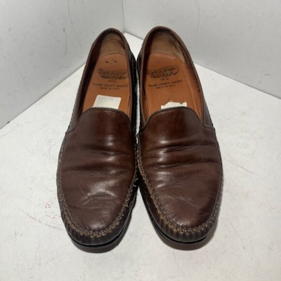 Men\'s Calzoleria Toscana Brown Leather Almond Toe Loafers Size 12D